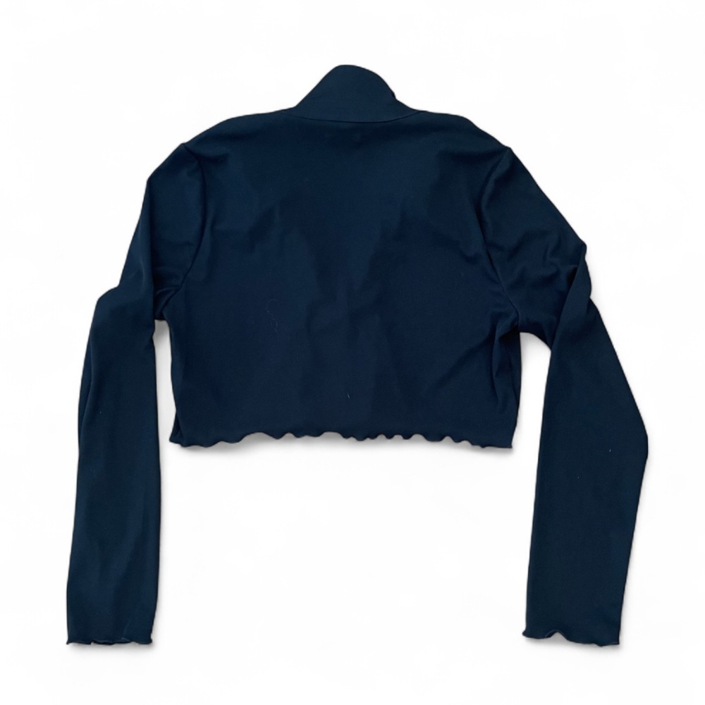 Reformation Women's Cropped Top Collared Button Front Ribbed Sz L - Picture 2 of 7